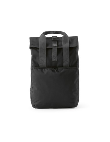 Zaino Warsaw 20L in rPET. Chiusura roll top con fibbia