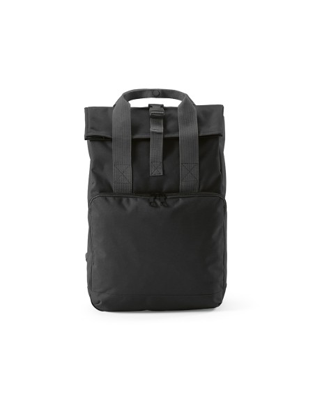 Zaino Warsaw 20L in rPET. Chiusura roll top con fibbia