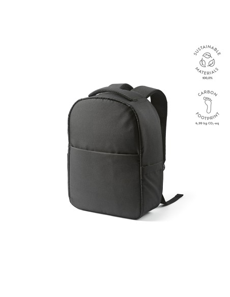 Zaino Budapest 16L in rPET. Tasca frontale. Per laptop 17"