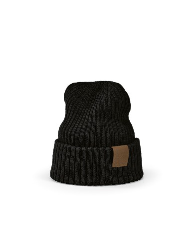 Cuffia Cobain in rPET e lana. Patch personalizzabile