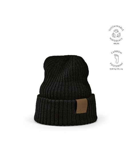 Cuffia Cobain in rPET e lana. Patch personalizzabile