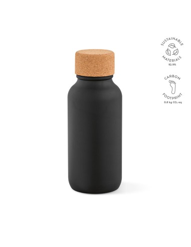 Borraccia Volga 530ml, realizzata in rSS con tappo in sughero