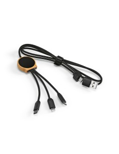 Asimov cavo 5-in-1 in bambù e rPET. Logo retroilluminato.