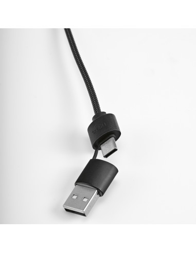 Asimov cavo 5-in-1 in bambù e rPET. Logo retroilluminato.