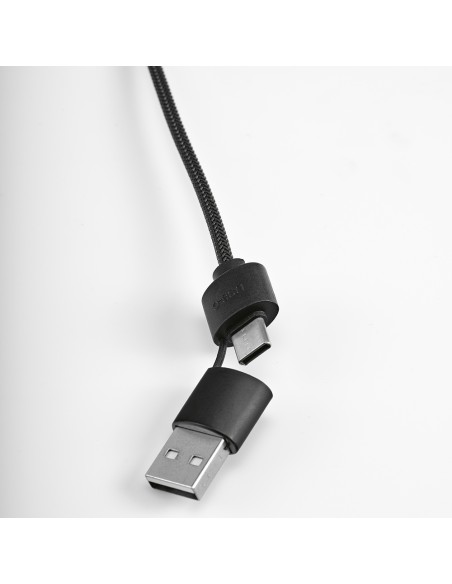 Asimov cavo 5-in-1 in bambù e rPET. Logo retroilluminato.