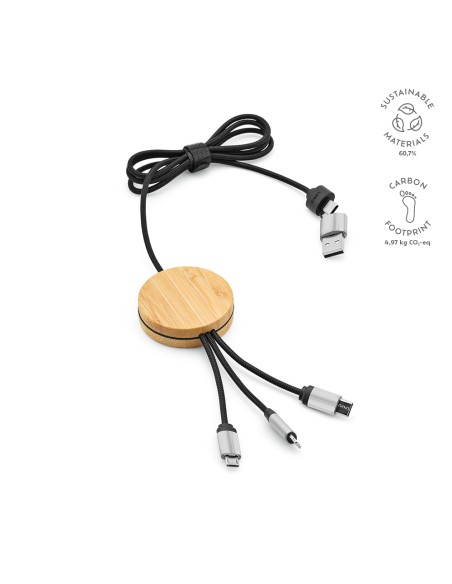 Cavo Feynman 5-in-1 realizzato in bambù e rPET