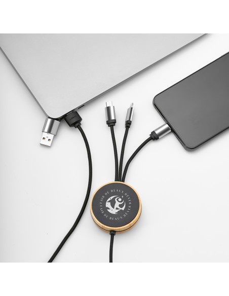 Cavo Feynman 5-in-1 realizzato in bambù e rPET