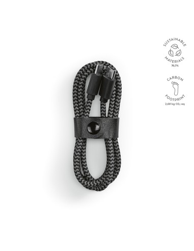 Cavo Koch 1m in rPET. Connessione USB-C a USB-C