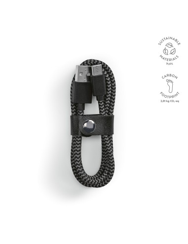 Cavo Leibniz in rPET da 1 metro. Connessione USB-C a USB-A