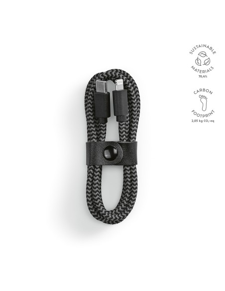 Cavo Ramanujan rPET. 1m USB-C a Lightning. Ricarica rapida