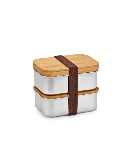 Box pranzo Vermeer 1480ml rSS con coperchio in bamboo e posate