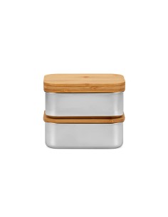 Box pranzo Vermeer 1480ml rSS con coperchio in bamboo e posate