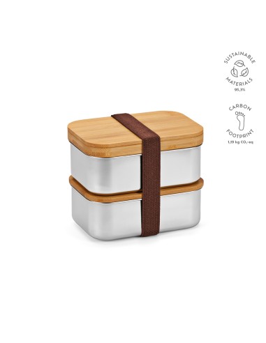 Box pranzo Vermeer 1480ml rSS con coperchio in bamboo e posate