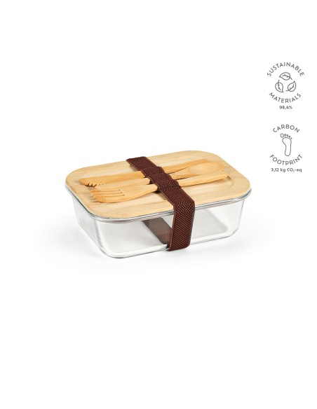 Box pranzo Van Gogh 1090ml in vetro borosilicato e bambù