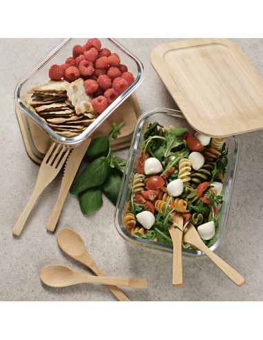 Box pranzo Van Gogh 1090ml in vetro borosilicato e bambù