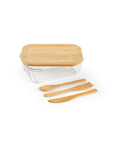Box pranzo Van Gogh 1090ml in vetro borosilicato e bambù