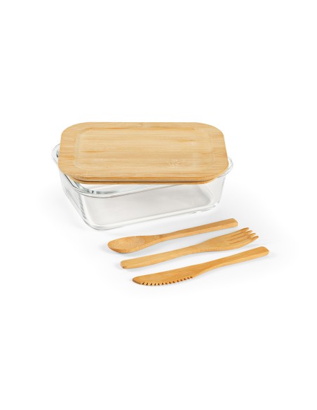Box pranzo Van Gogh 1090ml in vetro borosilicato e bambù