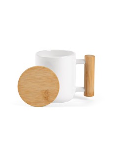 Tazza Douro 380ml in ceramica con coperchio e manico in bambù