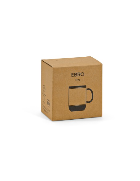 Tazza Ebro 380ml in ceramica, con coperchio e base in sughero