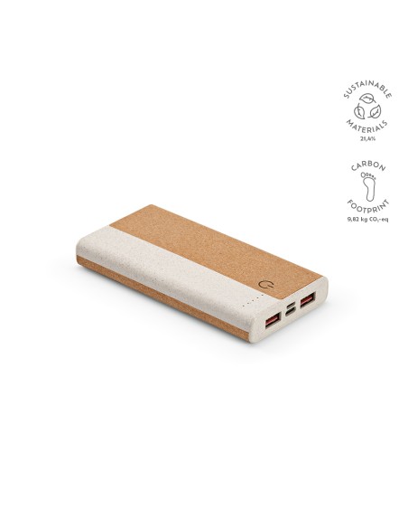 Powerbank Archimedes, sughero e paglia di grano, 10.000mAh.