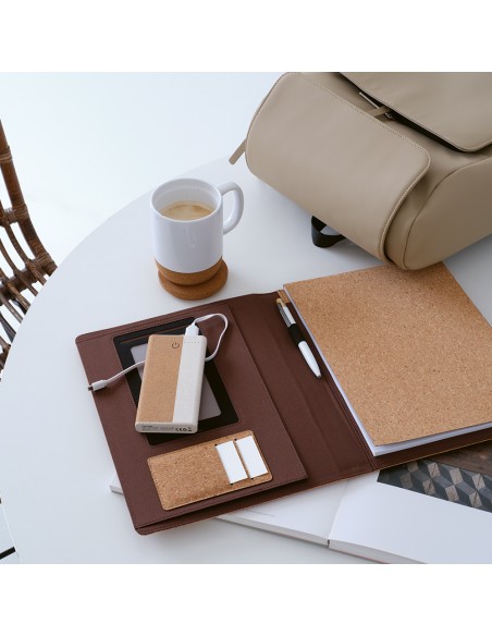 Powerbank Archimedes, sughero e paglia di grano, 10.000mAh.