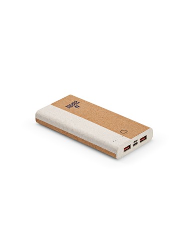 Powerbank Archimedes, sughero e paglia di grano, 10.000mAh.