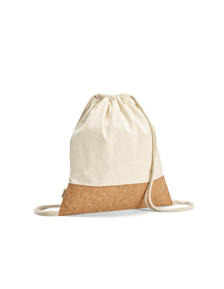Borsa Orizaba con coulisse in cotone riciclato 180 gsm e sughero