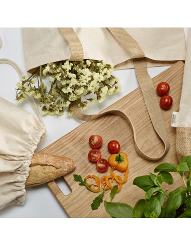 Shopper Puncak in cotone riciclato 180 gsm e juta 275 gsm