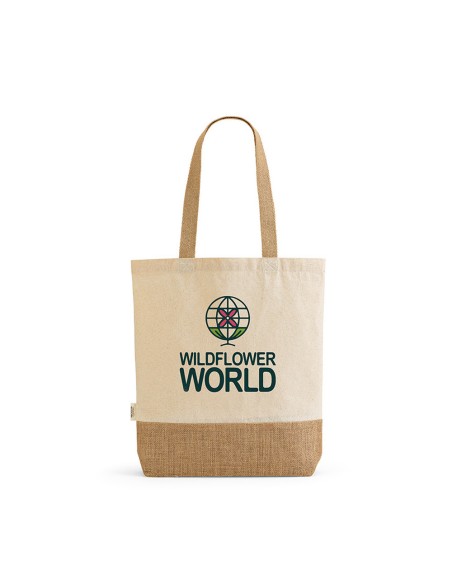 Shopper Puncak in cotone riciclato 180 gsm e juta 275 gsm