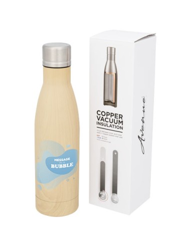 Borraccia termica con isolamento sottovuoto in rame effetto legno da 500 ml Vasa