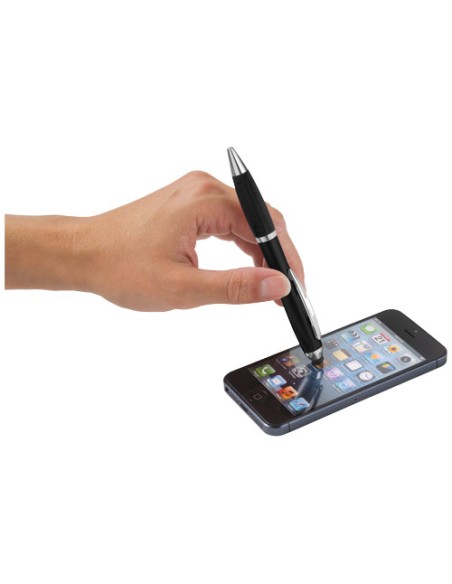 Penna a sfera con stylus e impugnatura nera Nash (inchiostro nero)