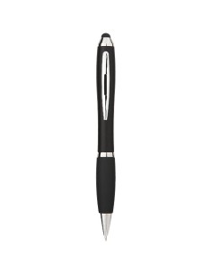 Penna a sfera colorata con stylus e impugnatura nera Nash (inchiostro blu)