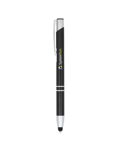 Penna a sfera metallica con stylus Moneta (inchiostro blu)