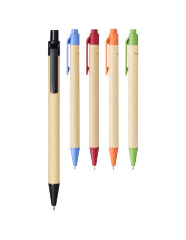 Penna a sfera Berk in cartone riciclato e plastica derivata dal mais (inchiostro nero)