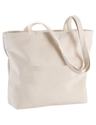 Shopper in cotone 320 g/m² con zip Ningbo - 15L
