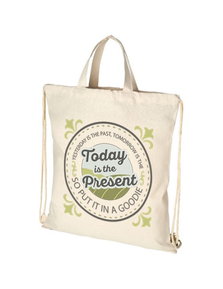 Zaino con cordoncino Pheebs in tessuto riciclato, 210 g/m² - 6L