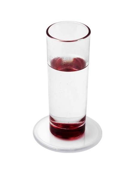 Sottobicchiere Ellison in plastica di forma rotonda con inserto di carta