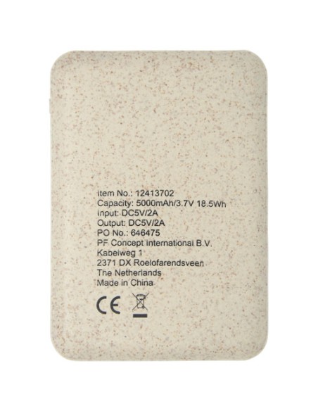 Power bank Asama da 5000 mAh realizzata con paglia di grano