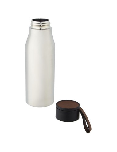 Borraccia in acciaio inossidabile da 500 ml con isolamento sottovuoto in rame, coperchio e cinturino in finta pelle Ljungan