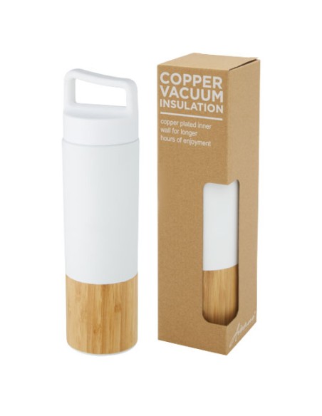 Borraccia termica in acciaio inossidabile da 540 ml con isolamento sottovuoto in rame e parete esterna in bambù Torne