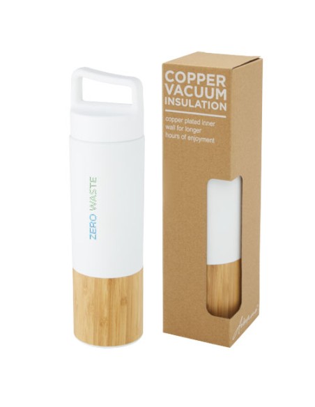 Borraccia termica in acciaio inossidabile da 540 ml con isolamento sottovuoto in rame e parete esterna in bambù Torne
