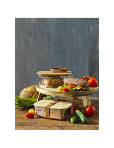 Contenitore per pranzo Tite in acciaio inossidabile con coperchio in bambù da 700 ml