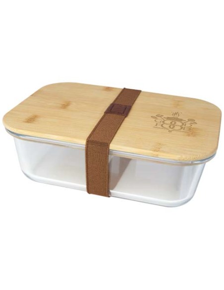 Contenitore per pranzo Roby di vetro con coperchio in bambù da 1000 ml