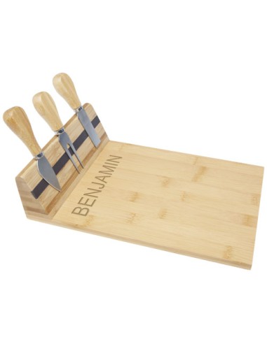 Tagliere e utensili Mancheg magnetici per formaggio in bambù