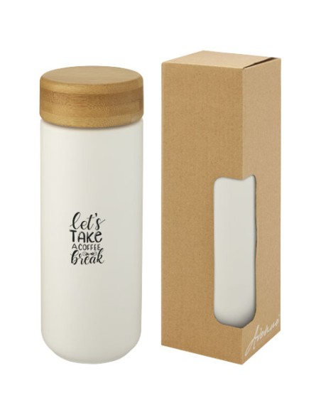 Bicchiere termico in ceramica con coperchio in bambù da 300 ml Lumi