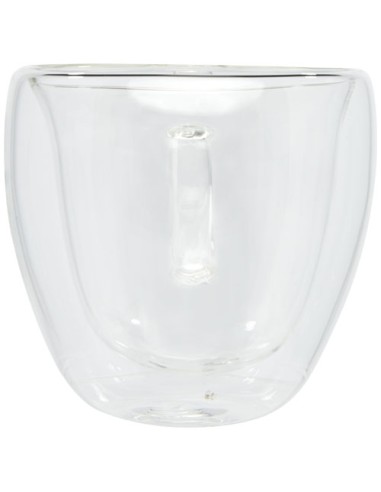 Set di 2 tazze in vetro a doppia parete da 100 ml con sottobicchiere in bambù Manti 