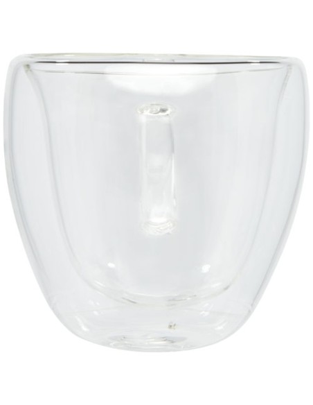 Set di 2 tazze in vetro a doppia parete da 100 ml con sottobicchiere in bambù Manti 