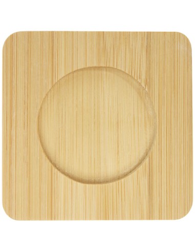 Set di 2 tazze in vetro a doppia parete da 100 ml con sottobicchiere in bambù Manti 