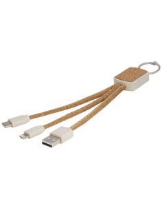 Cavo di ricarica 3 in 1 in sughero e paglia di grano Bates