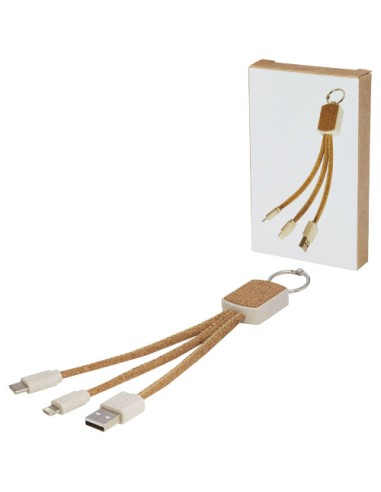 Cavo di ricarica 3 in 1 in sughero e paglia di grano Bates